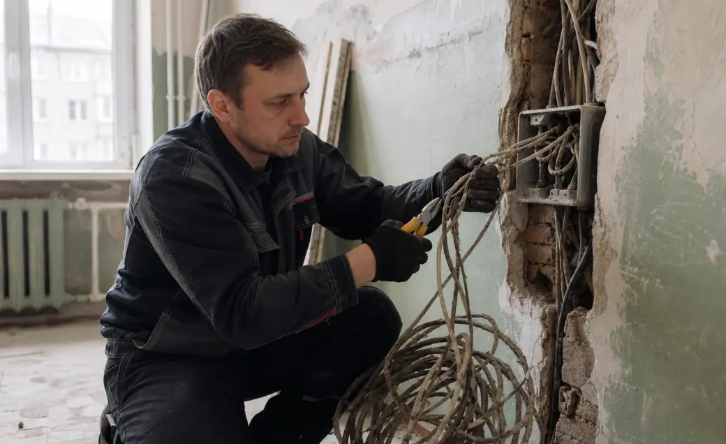 Демонтаж электропроводки
