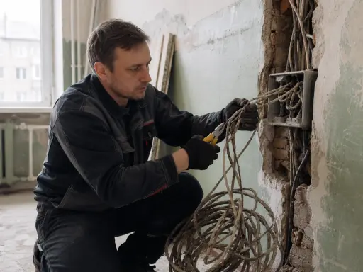 Демонтаж электропроводки