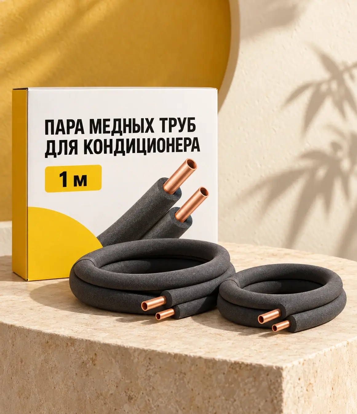 Пара медных труб для кондиционера