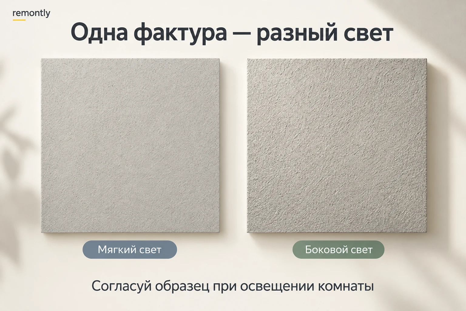 Мелкая декоративная фактура при мягком и боковом освещении