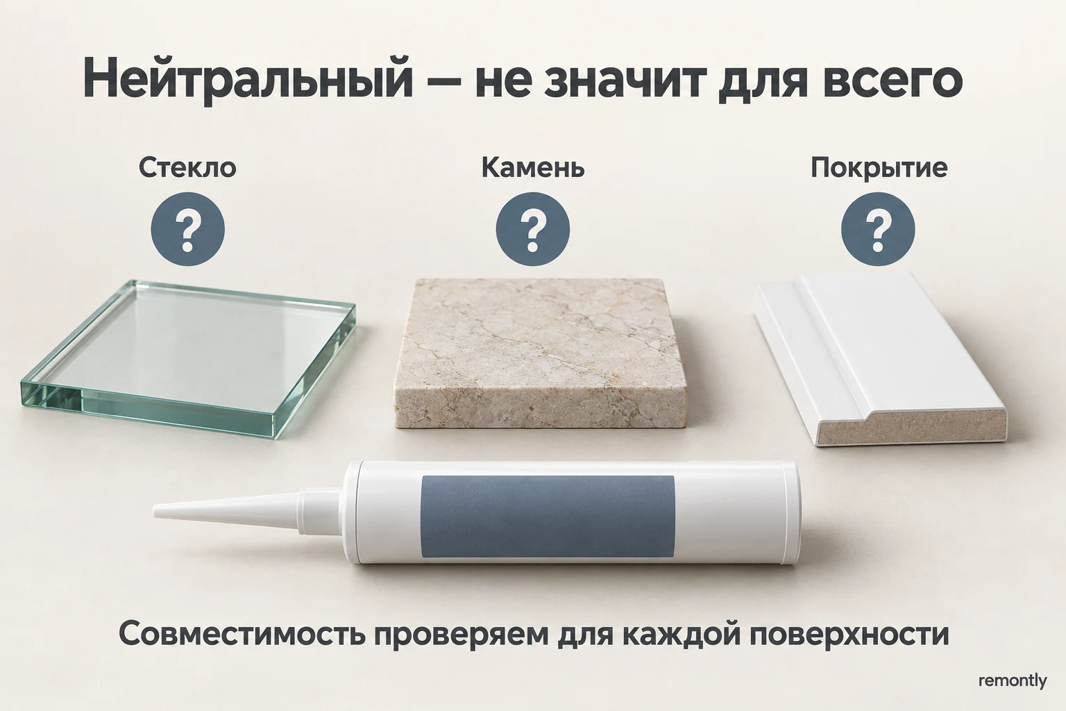 Стекло, натуральный камень и покрытый профиль как три отдельные проверки совместимости герметика